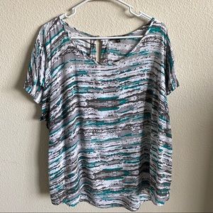 💚Like New🤎 Striped plus size blouse